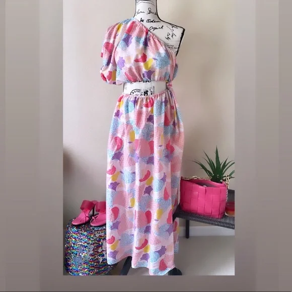 America and Beyond | Dresses | America And Beyond One Shoulder Cotton Candy  Dress | Poshmark